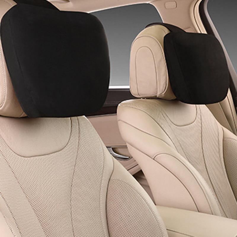 2 Pcs Car Headrest Maybach Design S-Class Ultra Soft Pillow Suede Fabric Comfortable For Mercedes-Benz