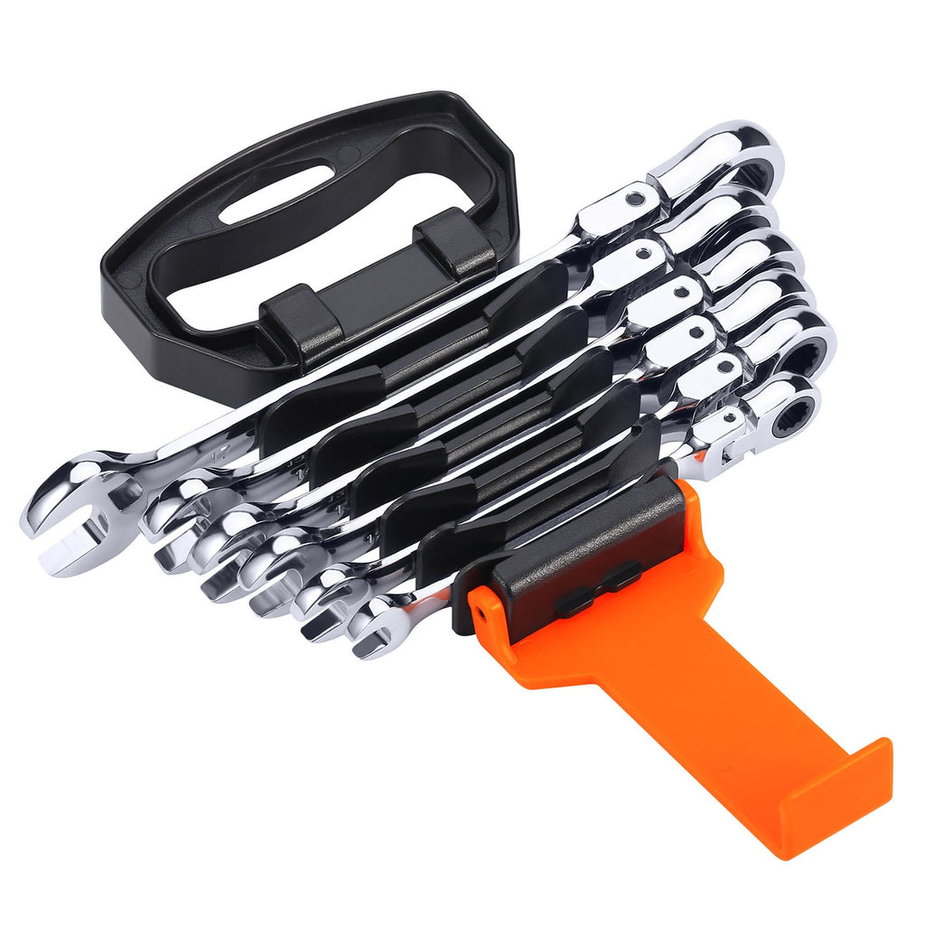 6Pcs Wrench Set Flex-head Ratcheting Set of Keys Combination Wrenches Metric Ratchet Spanners Set Car Repair Hand Tools