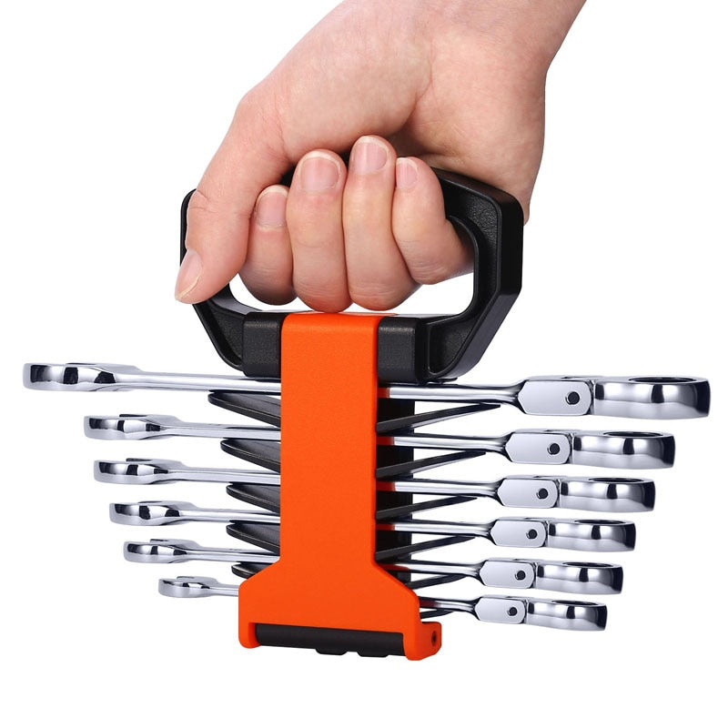 6Pcs Wrench Set Flex-head Ratcheting Set of Keys Combination Wrenches Metric Ratchet Spanners Set Car Repair Hand Tools