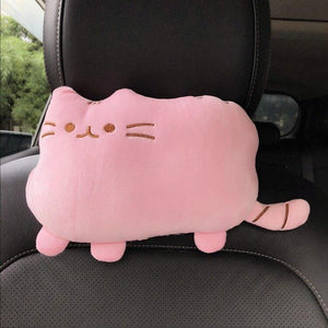 Creative Cartoon Cute Cat Auto Car Seat Head Neck Rest Cushion Headrest Pillow Plush Pad Car Safety Pillow Car Accessories