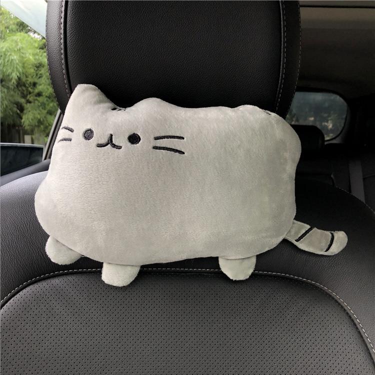 Creative Cartoon Cute Cat Auto Car Seat Head Neck Rest Cushion Headrest Pillow Plush Pad Car Safety Pillow Car Accessories