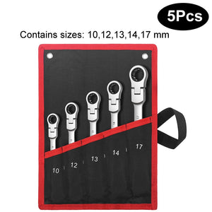 Flex Head Ratcheting Wrench Set Combination Ended Spanner kits  Chrome Vanadium Steel Hand Tools Socket Key Ratchet Wrench set