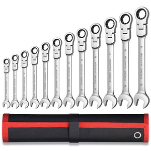 Flexible Ratchet Wrench Spanner Nut Tool Head Ratchet Metric Spanner Key Set Car Repair Tools Open End and Ring Wrenches