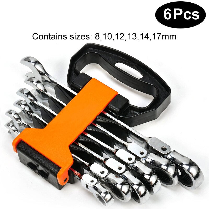 Key Ratchet Wrench Spanner Socket Tool Set Ratchet 5/6/7/12PCS Car Repair Tools Wrench Set Hand Tools Adjustable Spanner