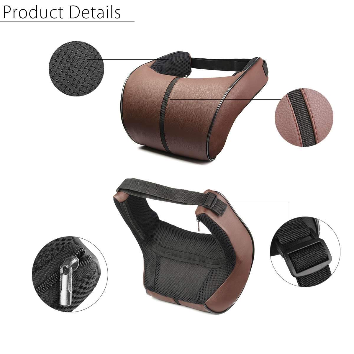 PU Leather Car Auto Seat Neck Pillow Memory Foam Head Neck Rest Headrest Cushion Car Neck Pillow Auto Car Accessories Interior