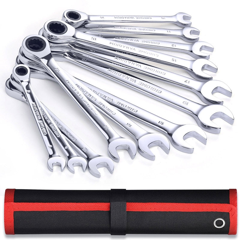 Ratchet Combination Wrench Garage Metric hand Tool Set Keys for repair car Ratchet Spanner Universal wrench