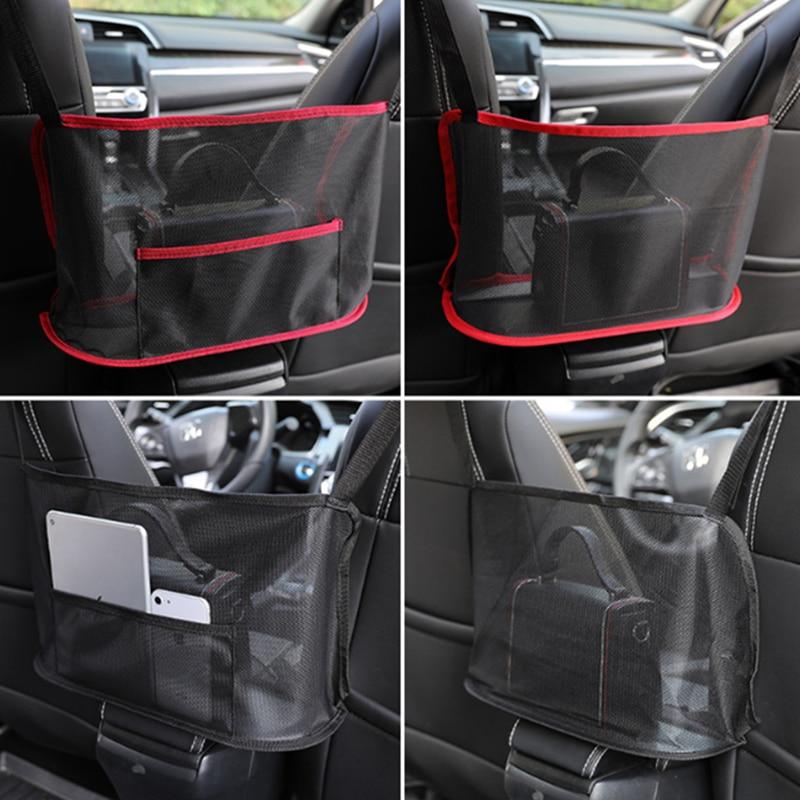 Universal Car Rear Seat Back Storage Bag Mesh Nets Pocket Trunk Bag Organizer Car Seat Back Stowing Tidying Interior Accessories