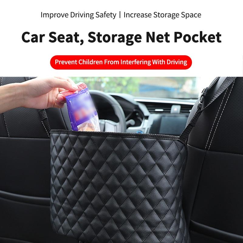 Universal Car Rear Seat Back Storage Bag Mesh Nets Pocket Trunk Bag Organizer Car Seat Back Stowing Tidying Interior Accessories