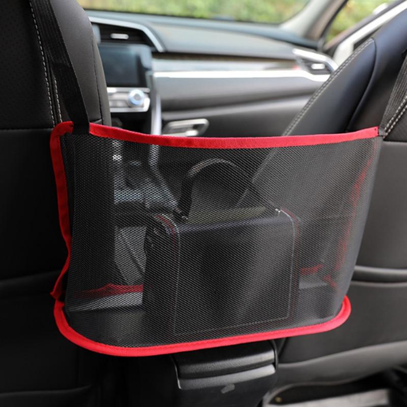 Universal Car Rear Seat Back Storage Bag Mesh Nets Pocket Trunk Bag Organizer Car Seat Back Stowing Tidying Interior Accessories
